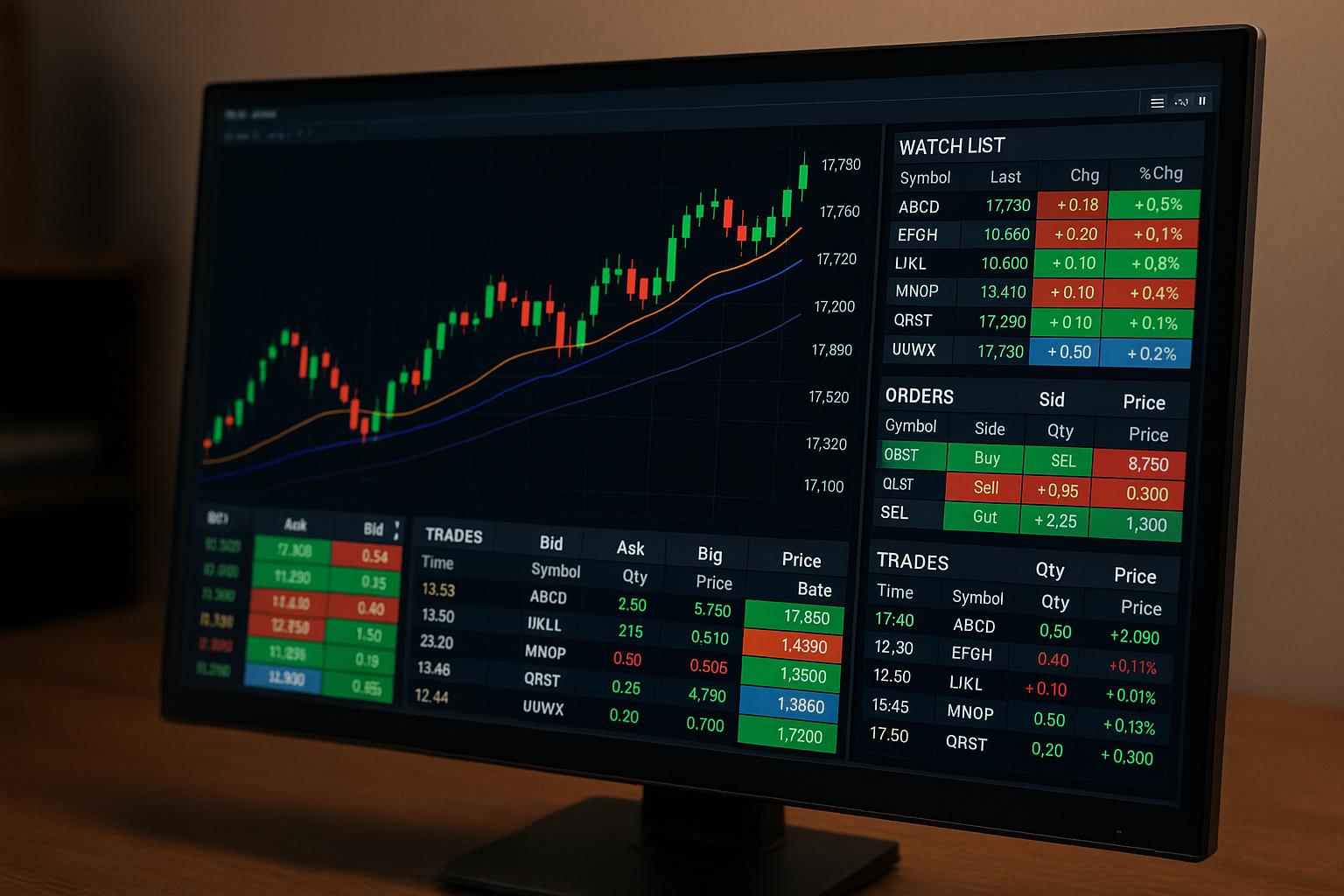 Trading software colour coding for better clarity